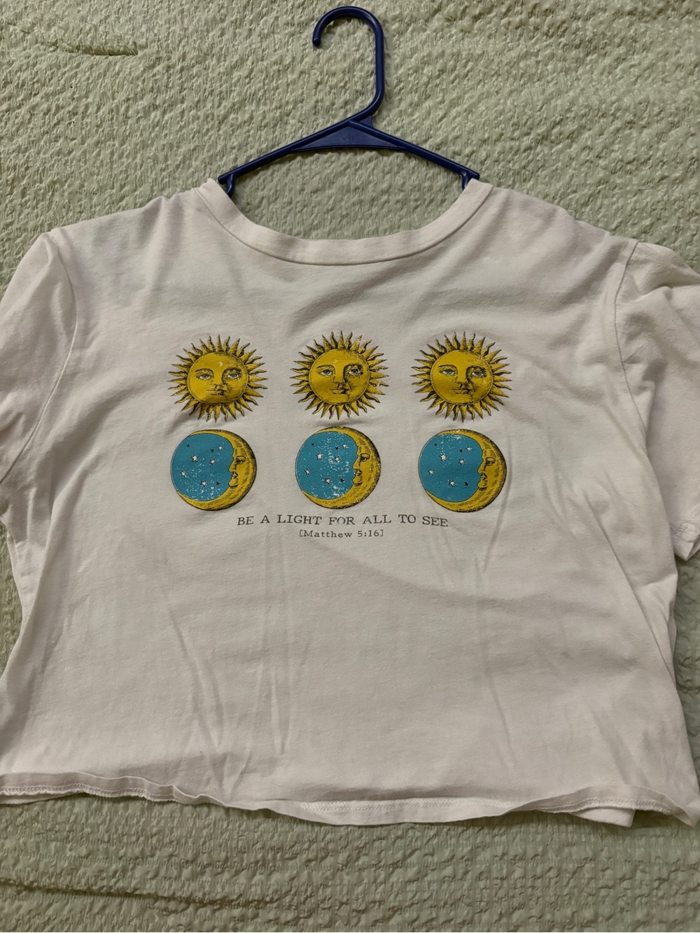 Girls White Sun & Moon Graphic Tee with Inspirational Quote
